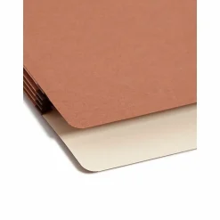 Smead® SuperTab® File Pockets, Straight Cut, Letter Size, 30% Recycled, Redrope, Box Of 25