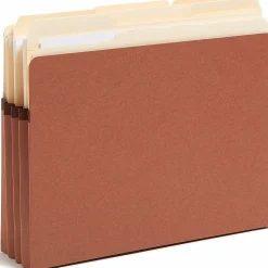Smead® SuperTab® File Pockets, Straight Cut, Letter Size, 30% Recycled, Redrope, Box Of 25
