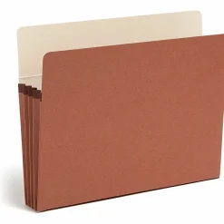Smead® SuperTab® File Pockets, Straight Cut, Letter Size, 30% Recycled, Redrope, Box Of 25