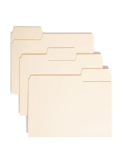 SmeadĀ® SuperTabĀ® Heavyweight File Folders, Letter Size, 1/3 Cut, Manila, Box Of 50