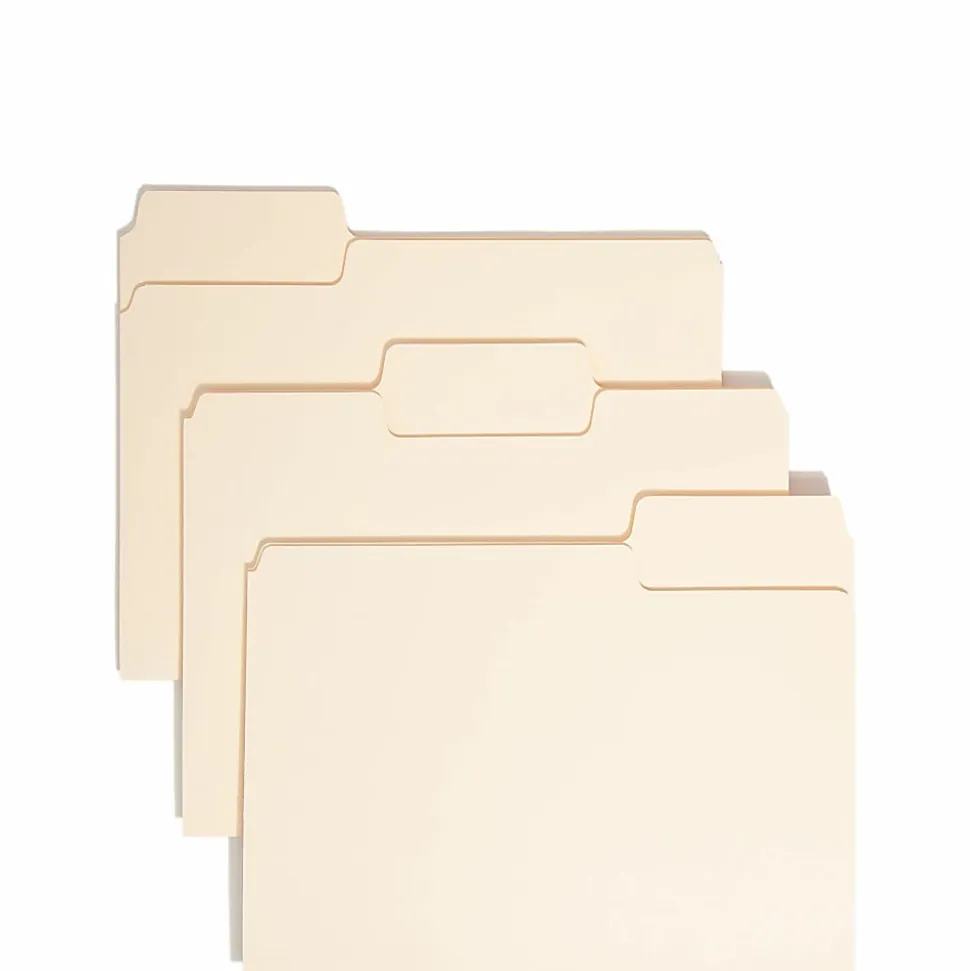 Smead® SuperTab® Heavyweight File Folders, Letter Size, 1/3 Cut, Manila, Box Of 50