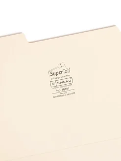 Smead® SuperTab® Heavyweight File Folders, Letter Size, 1/3 Cut, Manila, Box Of 50