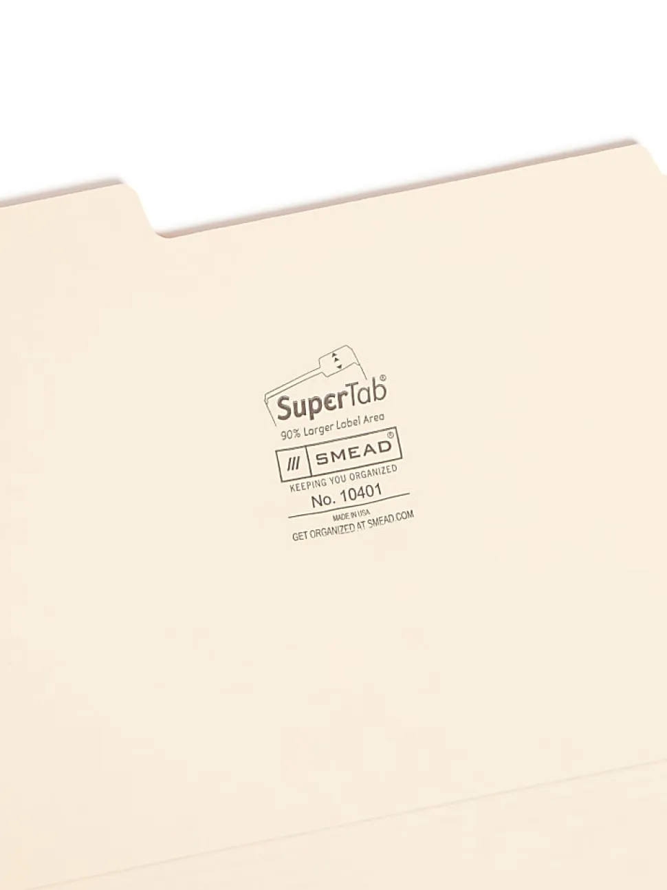 Smead® SuperTab® Heavyweight File Folders, Letter Size, 1/3 Cut, Manila, Box Of 50