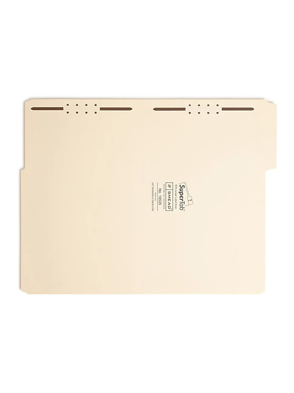 Smead® SuperTab® Manila Fastener Folder, Legal Size, Box of 50
