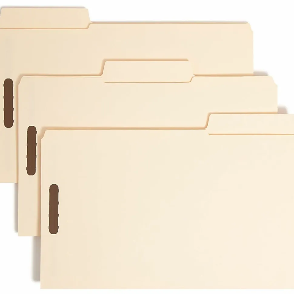 Smead® SuperTab® Manila Fastener Folder, Legal Size, Box of 50