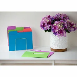 Smead SuperTab 1/3 Tab Cut Letter Recycled Top Tab File Folder, 8 1/2"x11", 3/4" Expansion, Top Tab Location, Pack of 24 - 11957