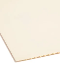 SmeadĀ® Top-Tab Fastener Folders With Tab, Letter Size, 2/5 Cut, Manila, Box Of 50