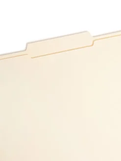 Smead® Top-Tab Fastener Folders With Tab, Letter Size, 2/5 Cut, Manila, Box Of 50