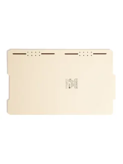 Smead® Top-Tab Fastener Folders With Tab, Letter Size, 2/5 Cut, Manila, Box Of 50
