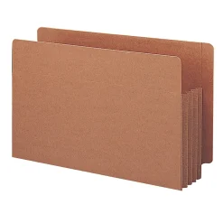 SmeadĀ® TUFFĀ® End-Tab File Pockets, 3 1/2" Expansion, Legal Size, 30% Recycled, Redrope, Box Of 10