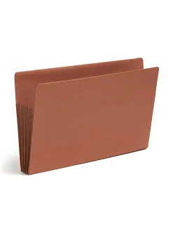 Smead® TUFF® End-Tab File Pockets, 3 1/2" Expansion, Legal Size, 30% Recycled, Redrope, Box Of 10