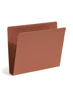 SmeadĀ® TUFFĀ® End-Tab File Pockets, 5 1/4" Expansion, Letter Size, 30% Recycled, Redrope, Box Of 10
