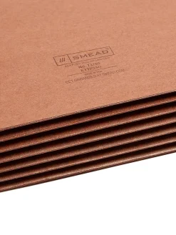 Smead® TUFF® End-Tab File Pockets, 5 1/4" Expansion, Letter Size, 30% Recycled, Redrope, Box Of 10