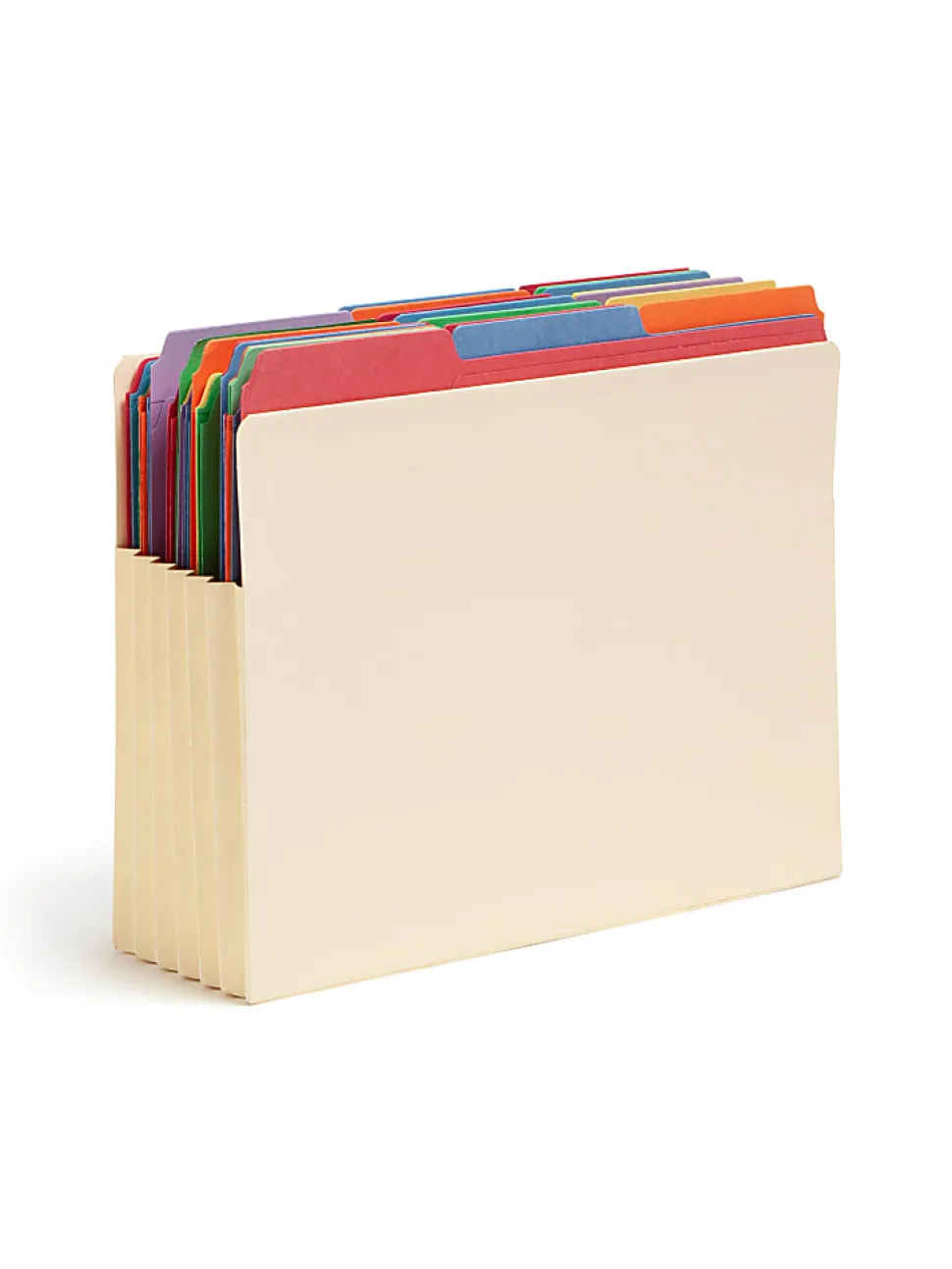 Smead® TUFF® End-Tab File Pockets, 5 1/4" Expansion, Letter Size, Manila, Box Of 10