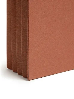 SmeadĀ® TUFFĀ® End-Tab File Pockets, 3 1/2" Expansion, Letter Size, 30% Recycled, Redrope, Box Of 10