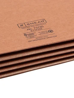 Smead® TUFF® End-Tab File Pockets, 3 1/2" Expansion, Letter Size, 30% Recycled, Redrope, Box Of 10
