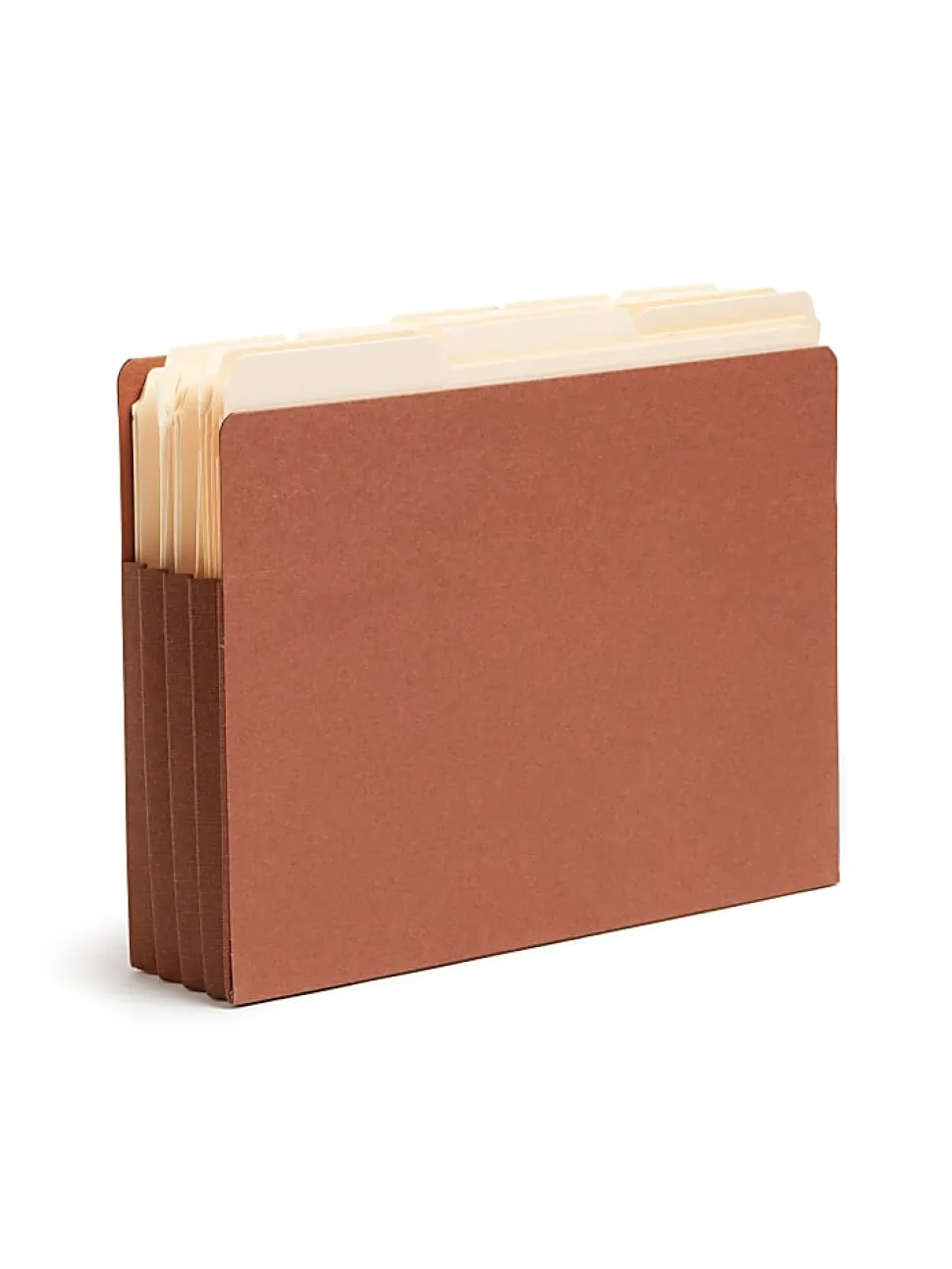 Smead® TUFF® End-Tab File Pockets, 3 1/2" Expansion, Letter Size, 30% Recycled, Redrope, Box Of 10