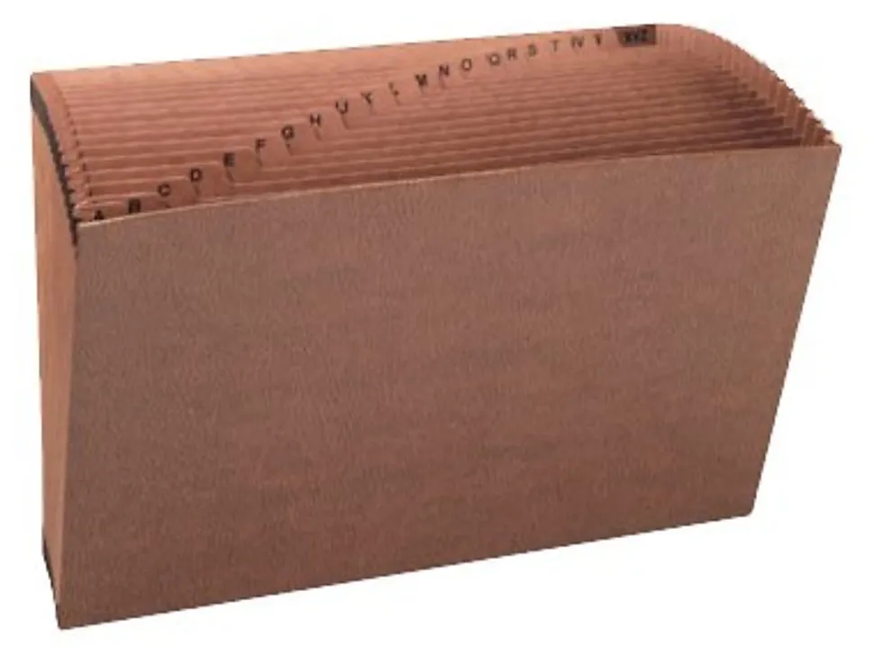 Smead® TUFF® Expanding File, 21 Pockets, A–Z, 15" x 10", Legal Size, 30% Recycled, Brown