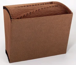 Smead® TUFF® Expanding File, 31 Pockets, 1–31, 12" x 10" Letter Size, 30% Recycled, Brown