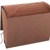 Smead® TUFF® Expanding File With Flap & Elastic Cord, 21 Pockets, A-Z, 12" x 10" Letter Size, 30% Recycled, Brown