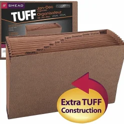 Smead® TUFF® Expanding File With Open Top, 12 Pockets, Monthly, 15