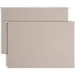 Smead® TUFF® Hanging Box Bottom Folder with Easy Slide Tab, 2" Expansion, Legal Size, Steel Gray, Box of 18