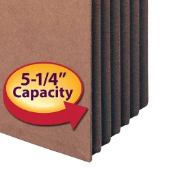 Smead® TUFF® Pocket File Pockets, 5 1/4" Expansion, 9 1/2" x 14 3/4", 30% Recycled, Dark Brown, Pack Of 10