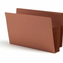 Smead® TUFF® Pocket File Pockets, End-Tab, Legal Size, 7" Expansion, 30% Recycled, Red, Box Of 5