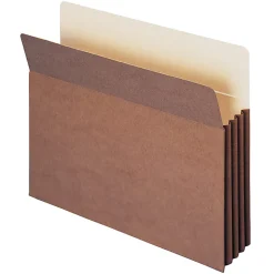 Smead® TUFF® Pocket File Pockets, 3 1/2" Expansion, 9 1/2" x 11 3/4", 30% Recycled, Dark Brown, Pack Of 10