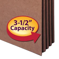 Smead® TUFF® Pocket File Pockets, 3 1/2" Expansion, 9 1/2" x 11 3/4", 30% Recycled, Dark Brown, Pack Of 10
