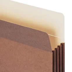 Smead® TUFF® Pocket File Pockets, 3 1/2" Expansion, 9 1/2" x 14 3/4", 30% Recycled, Dark Brown, Pack Of 10