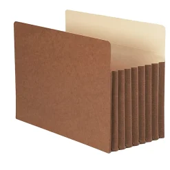 Smead® TUFF® Pocket File Pockets, 7" Expansion, 9 1/2" x 14 3/4", 30% Recycled, Redrope, Pack Of 5