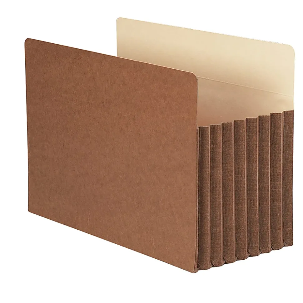 Smead® TUFF® Pocket File Pockets, 7" Expansion, 9 1/2" x 14 3/4", 30% Recycled, Redrope, Pack Of 5
