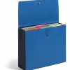 Smead® Tyvek® Gusset Expanding Wallet With Elastic Cord, Letter Size, 5 1/4" Expansion, Navy Blue