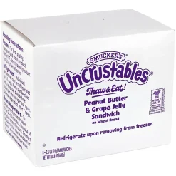 Smucker's Peanut Butter & Grape Wheat Uncrustables, 2.6 Oz, Total Qty 16
