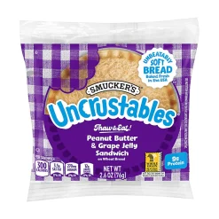 Smucker's Peanut Butter & Grape Wheat Uncrustables, 2.6 Oz, Total Qty 16