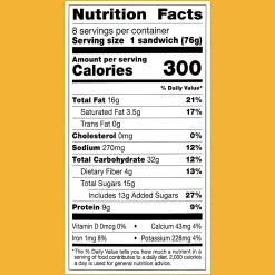 Smucker's Peanut Butter & Honey Wheat Uncrustables, 2.6 Oz, Total Qty 16