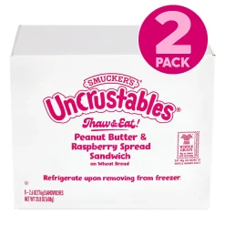Smucker's Peanut Butter & Raspberry Wheat Uncrustables, 2.6 Oz, Total Qty 16