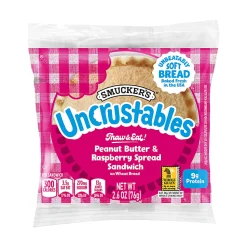 Smucker's Peanut Butter & Raspberry Wheat Uncrustables, 2.6 Oz, Total Qty 16