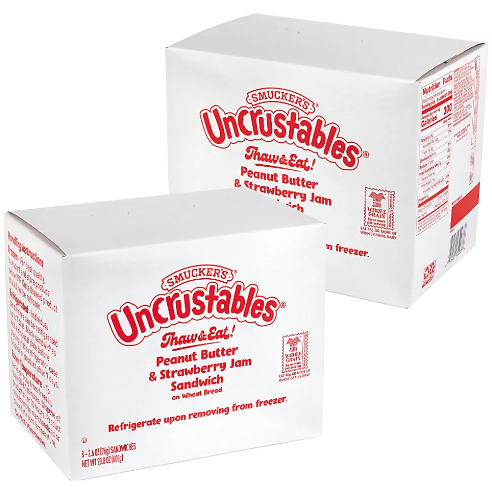Smucker's Peanut Butter & Strawberry Wheat Uncrustables, 2.6 Oz, Total Qty 16