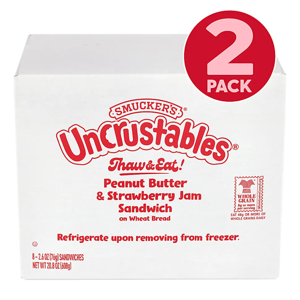 Smucker's Peanut Butter & Strawberry Wheat Uncrustables, 2.6 Oz, Total Qty 16