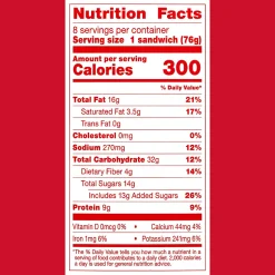 Smucker's Peanut Butter & Strawberry Wheat Uncrustables, 2.6 Oz, Total Qty 16