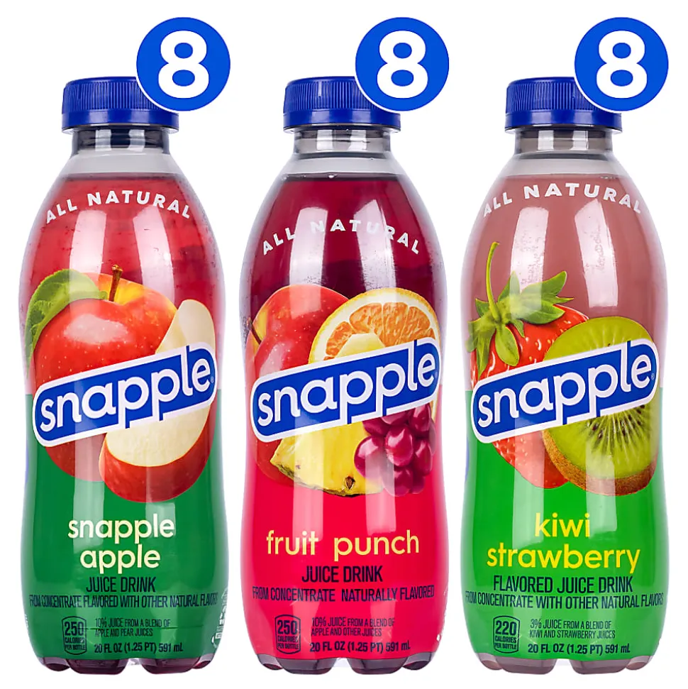 Snapple All Natural Juice Drink, 20 Oz Bottle, Pack Of 24 Bottles