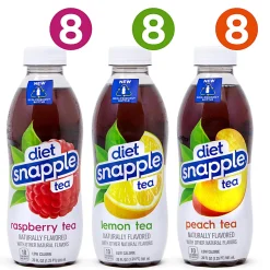 Snapple Diet Ice Tea, 20 Oz, Assorted Flavors, Pack Of 24 Bottles