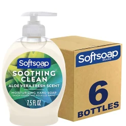 Softsoap Antibacterial Liquid Hand Soap Pump Bottles, Soothing Aloe Vera, 7.5 Oz, Pack Of 6 Bottles