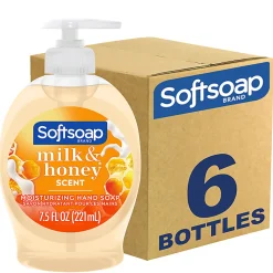 Softsoap Liquid Hand Soap Pump, Moisturizing Hand Soap Liquid, Milk & Honey Scent, 7.5 fl oz, 6/Carton
