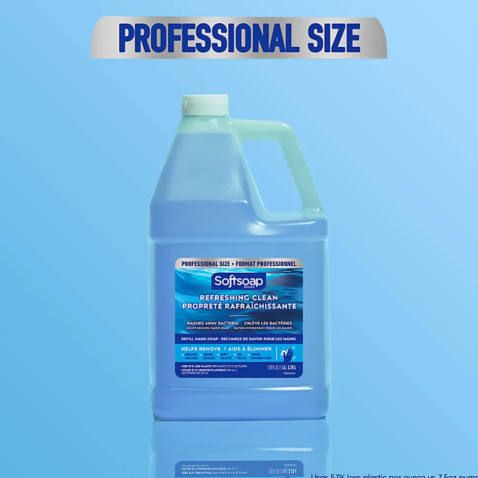 Softsoap® Moisturizing Hand Soap, Refreshing Clean, 1 Gallon, Clear, Carton Of 4 Bottles