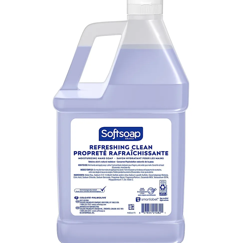 Softsoap® Moisturizing Hand Soap, Refreshing Clean, 1 Gallon, Clear, Carton Of 4 Bottles