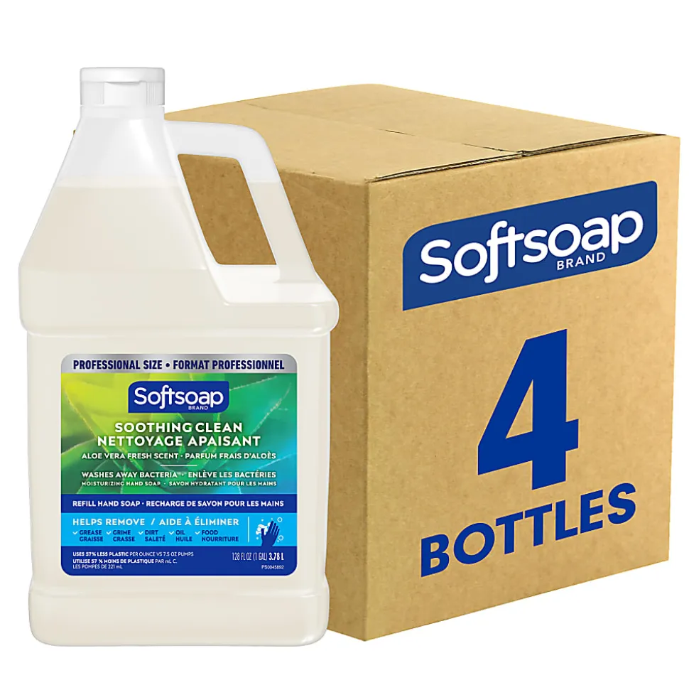 Softsoap® Moisturizing Liquid Hand Soap, Soothing Clean Aloe Vera Fresh Scent, 128 fl oz Refill, 4ct