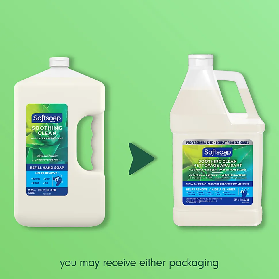 Softsoap® Moisturizing Liquid Hand Soap, Soothing Clean Aloe Vera Fresh Scent, 128 fl oz Refill, 4ct